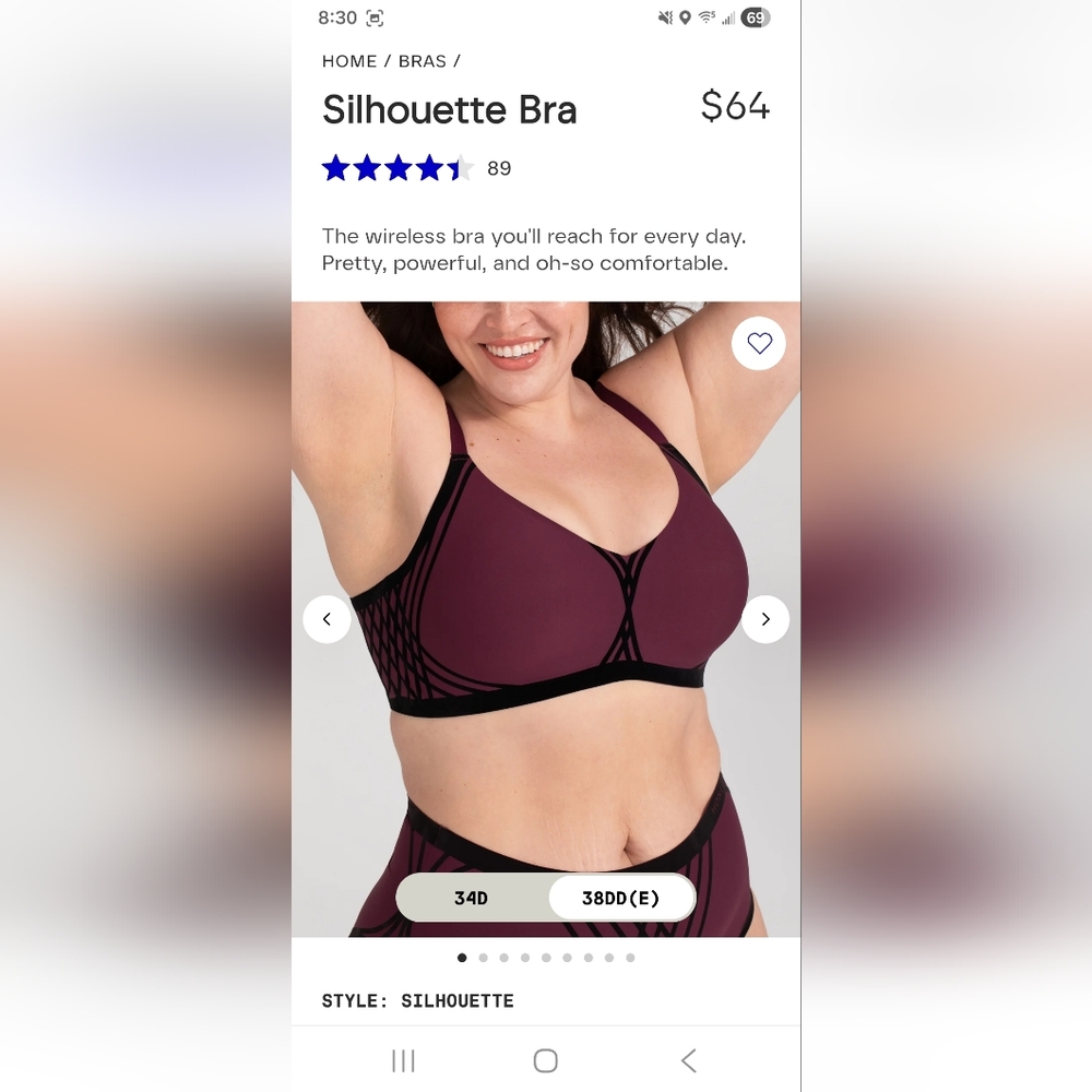 Honeylove Silhouette Bra in Fig 1X